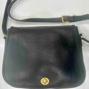 Vintage COACH Ranch Bag #9852 brass turnlock gusset pocket USA satchel shoulder